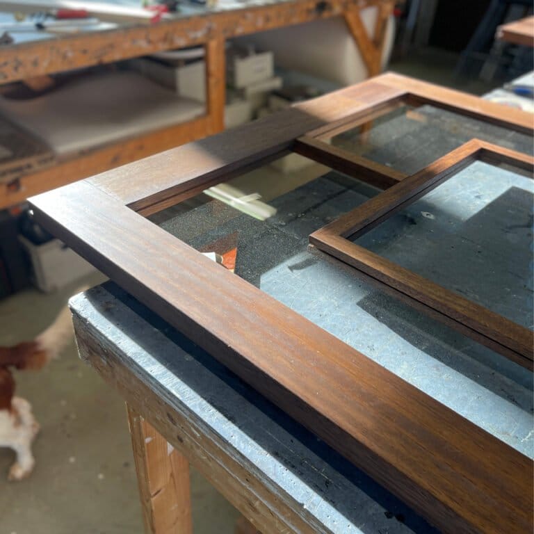 Detail van een houten deur